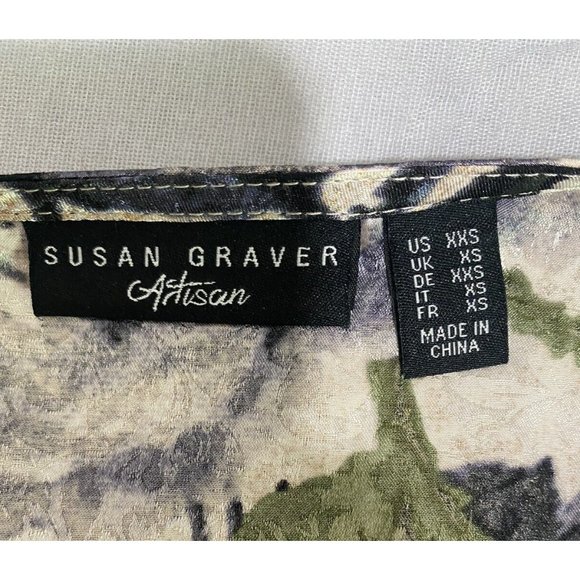 Susan Graver Artisan Collection Kimono open cardigan floral w beads size XXS - Picture 4 of 9